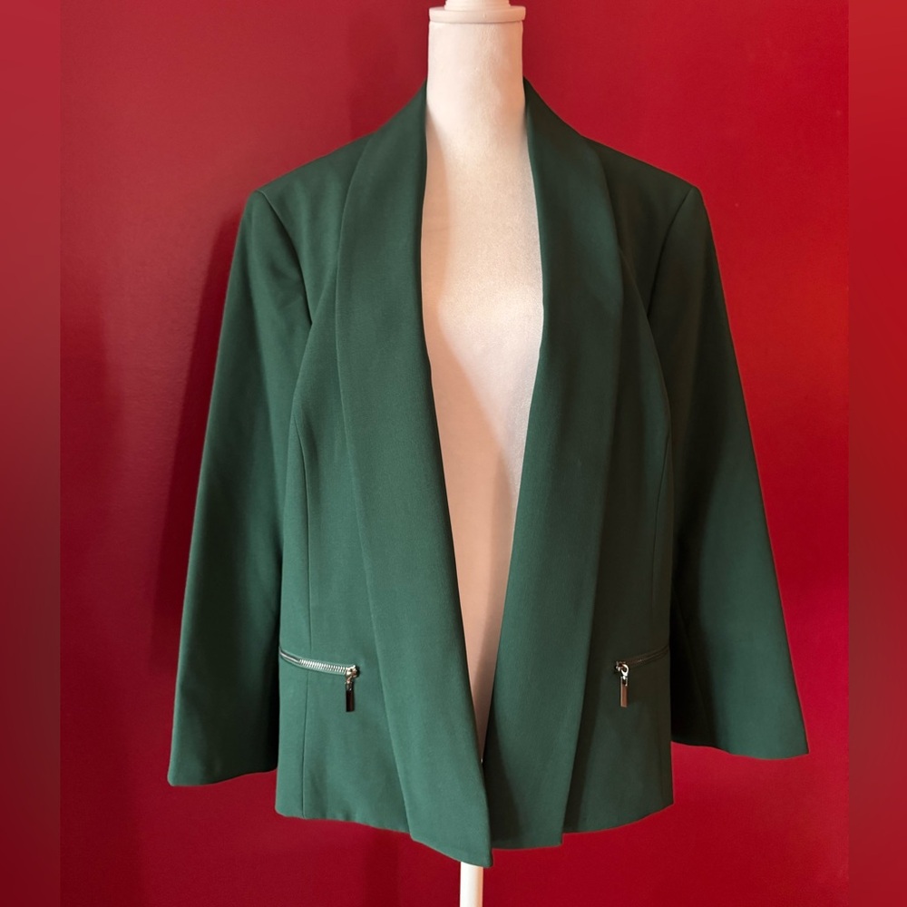Black Label Forest Green Blazer size 18 EUC